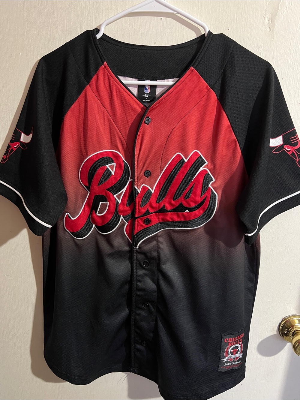 NBA Red & Black Team Button-Up Jersey